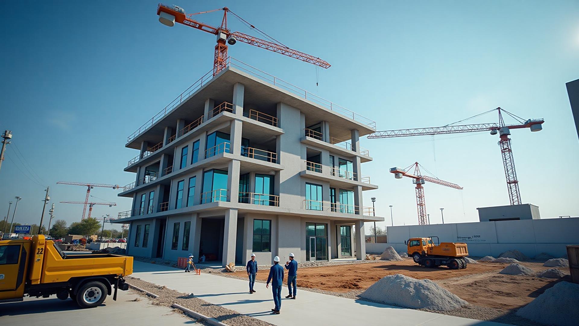 Construction crew working on a commercial jobsite